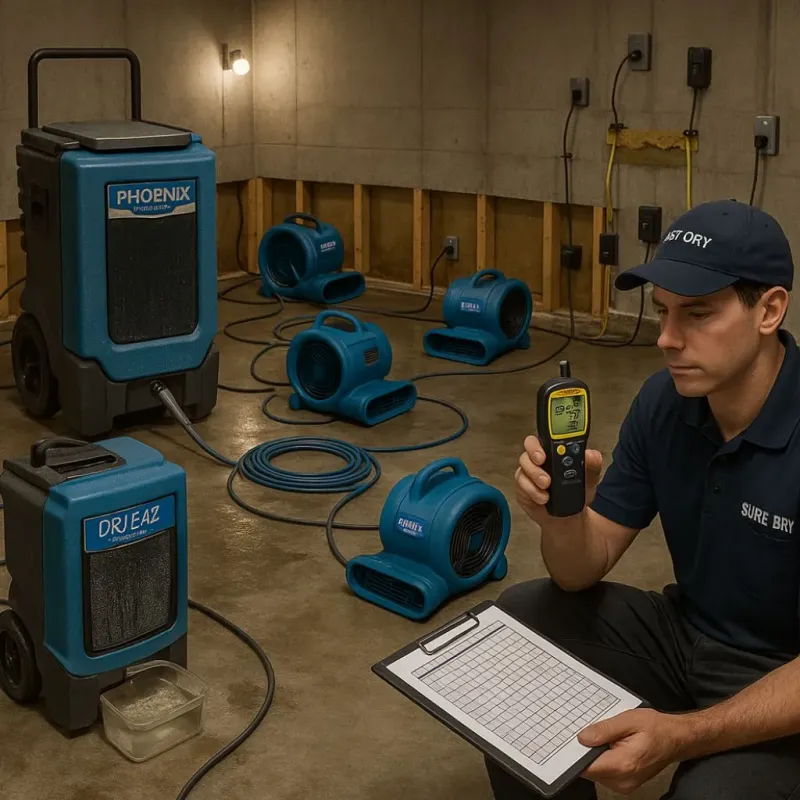 Structural Drying and Dehumidification process in Arcola, IL